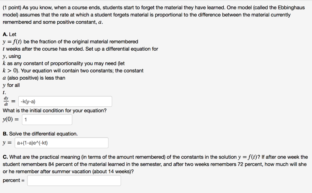 Solved (1 point) As you know, when a course ends, students | Chegg.com