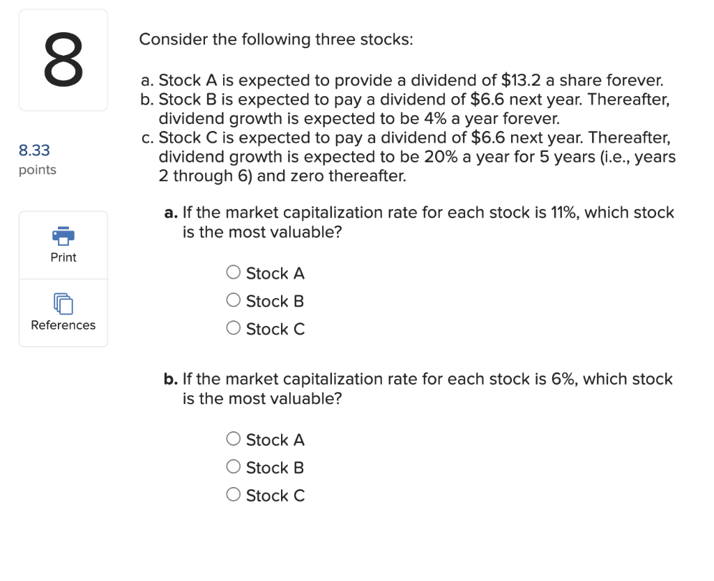 Solved Consider The Following Three Stocks: A. Stock A Is | Chegg.com