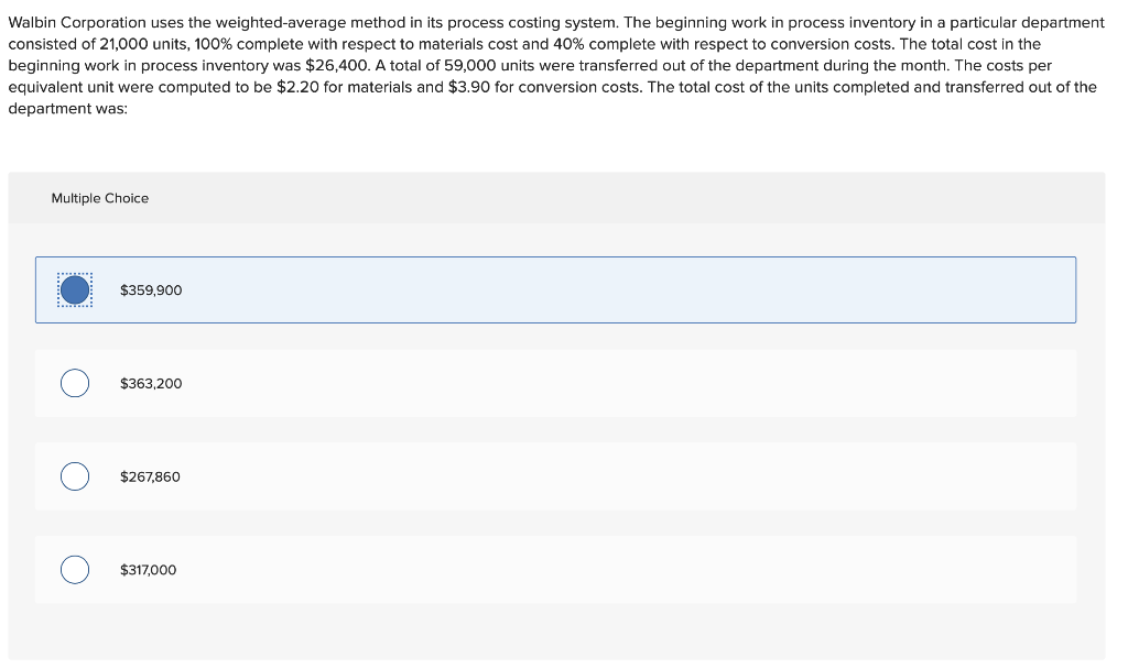 solved-walbin-corporation-uses-the-weighted-average-method-chegg