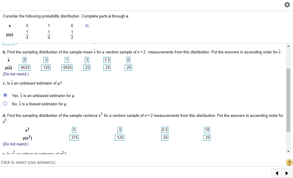 Consider The Following Probability Distribution. Complete Parts A Through E.