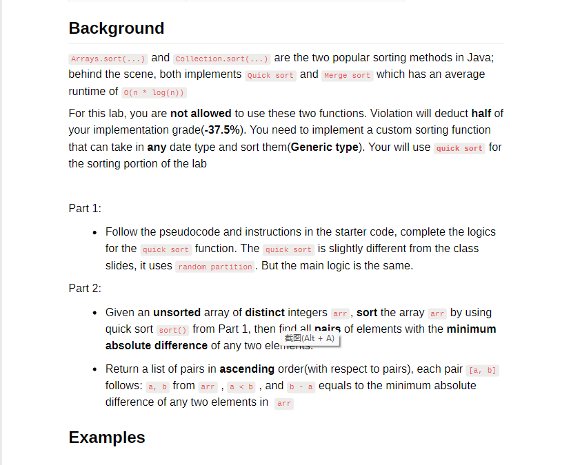 Solved Background and are the two popular sorting methods in | Chegg.com