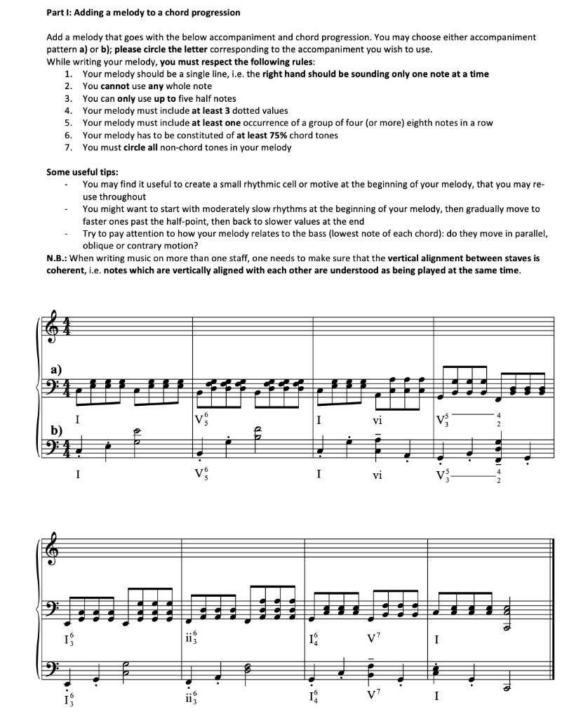 [Music theory] Adding a melody to a chord | Chegg.com