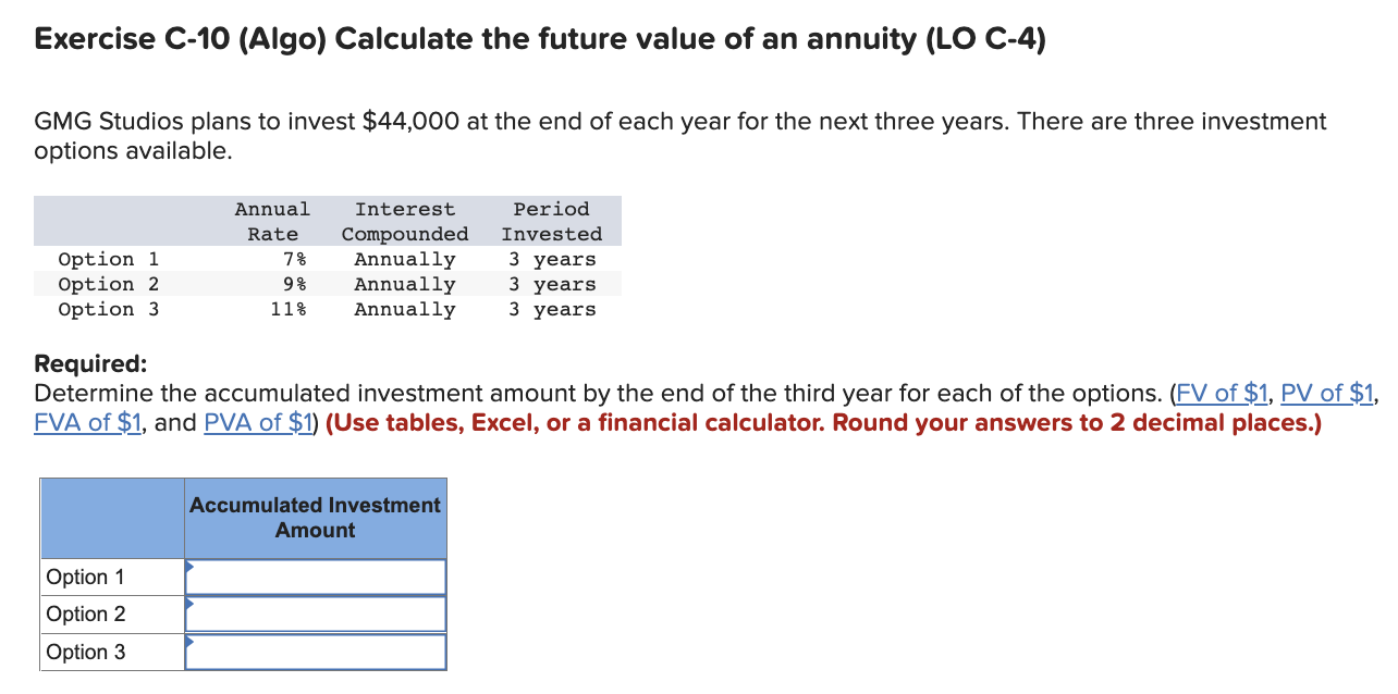 Solved Exercise C-10 (Algo) Calculate The Future Value Of An | Chegg.com