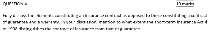 Solved Fully discuss the elements constituting an insurance | Chegg.com