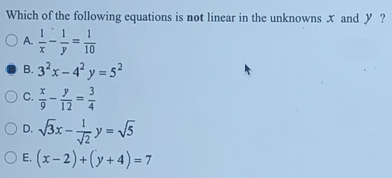 what equations is not a linear equation