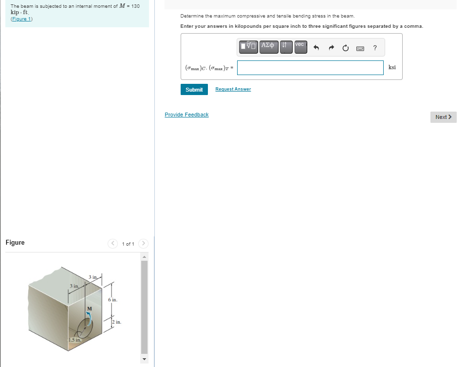 Solved The beam is subjected to an internal moment of | Chegg.com