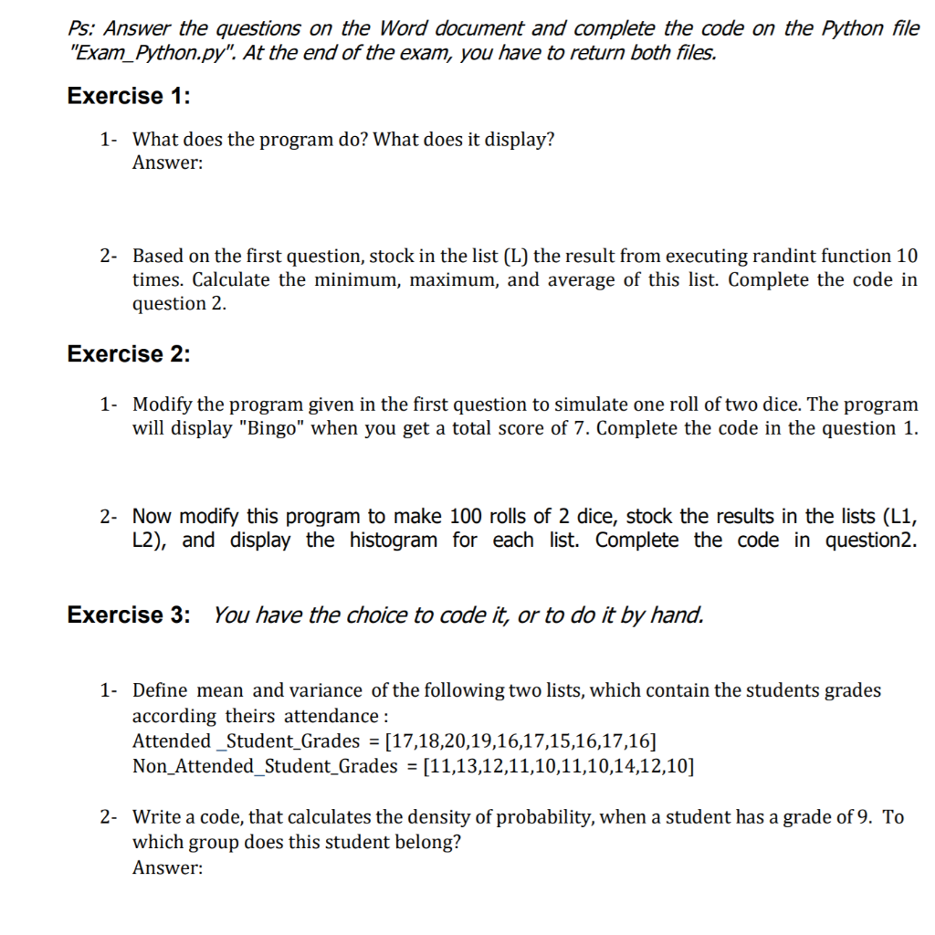 Solved Ps: Answer the questions on the Word document and | Chegg.com