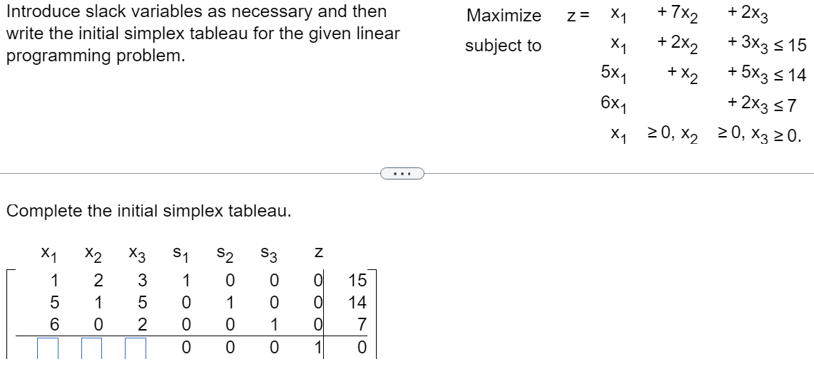 Solved complete the initial simplex chegg