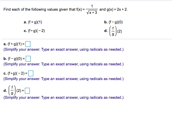 Solved 1 Find Each Of The Following Values Given That F X Chegg Com