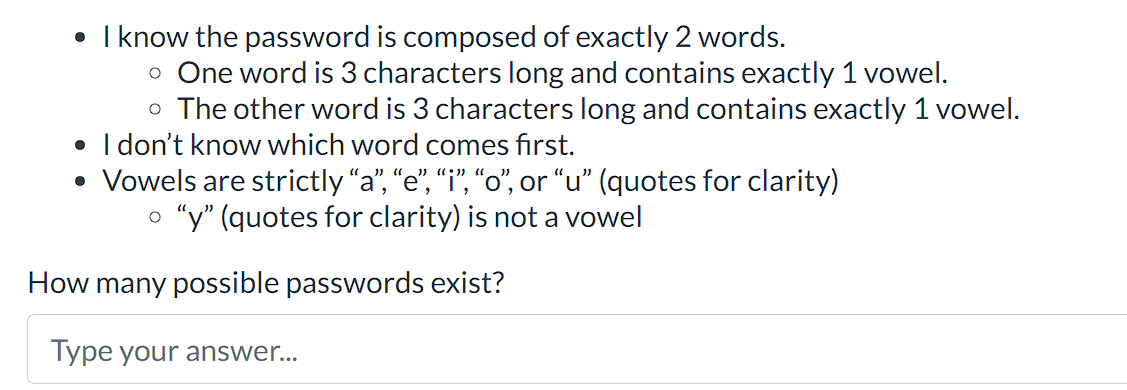 Solved - I know the password is composed of exactly 2 words. | Chegg.com