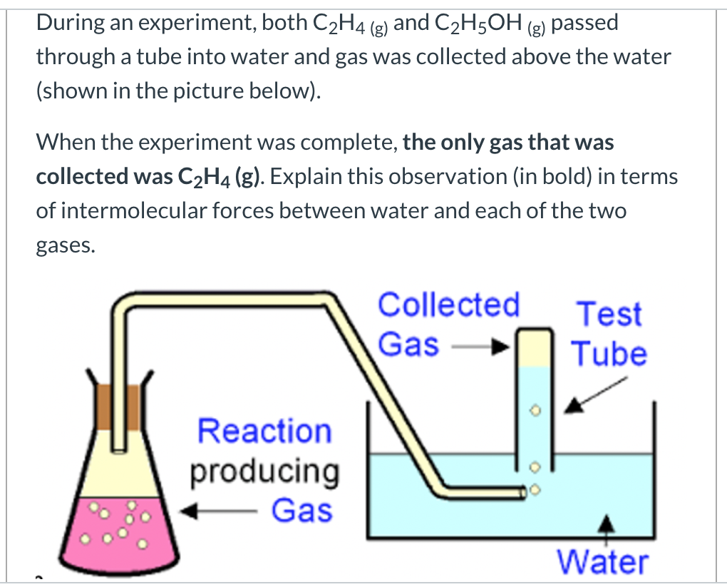 Solved During an experiment both C2H4 g and C2H5OH g Chegg