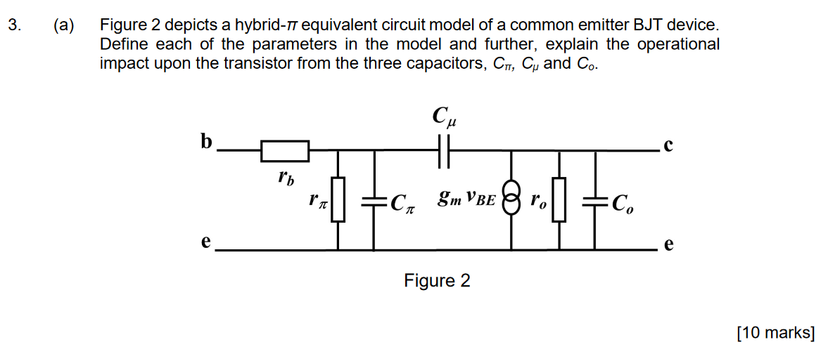 Solved 3. (a) Figure 2 depicts a hybrid-1 equivalent circuit | Chegg.com