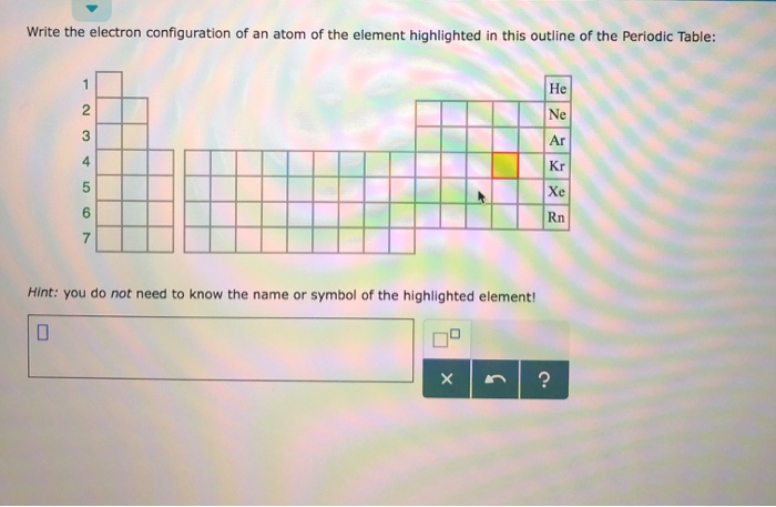 Solved Write the electron configuration of an atom of the | Chegg.com