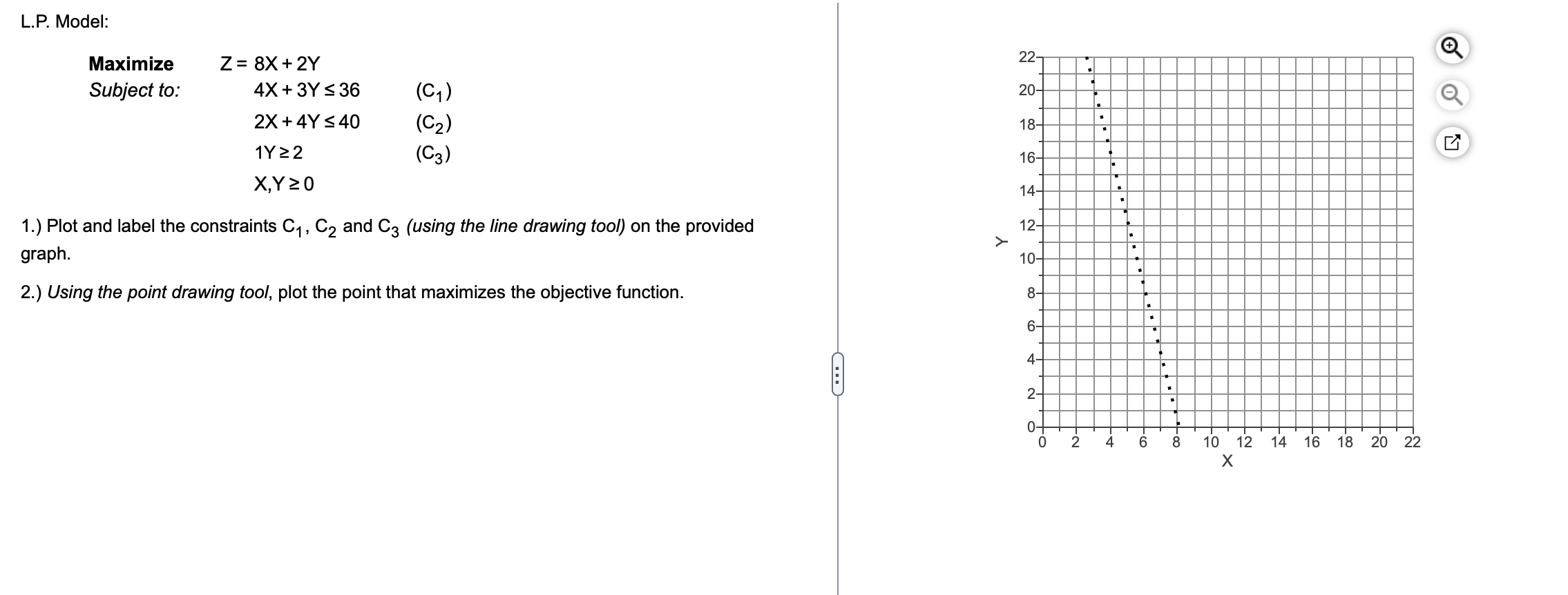 Solved 1.) Plot and label the constraints C1,C2 and C3 | Chegg.com