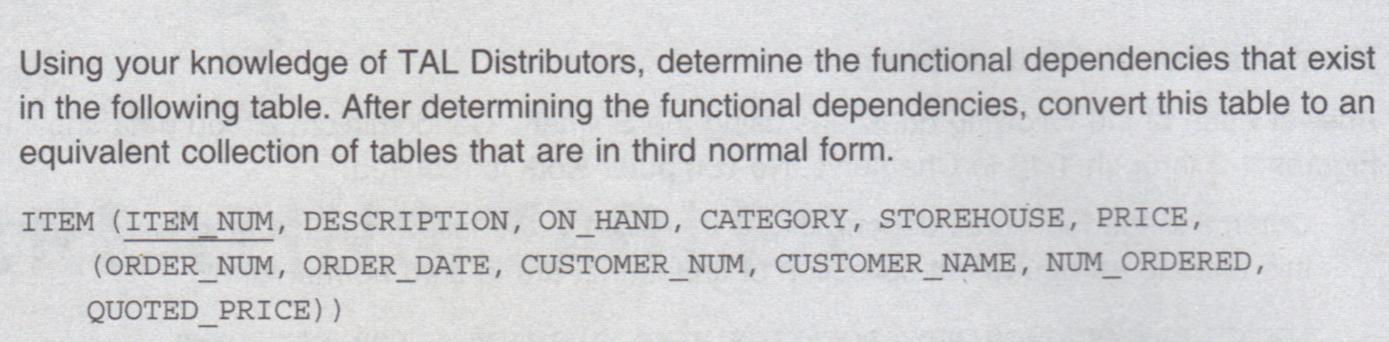 Solved Using your knowledge of TAL Distributors, determine | Chegg.com