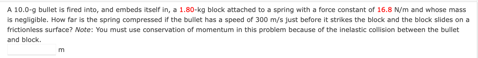 Solved A 10.0-g bullet is fired into, and embeds itself in, | Chegg.com