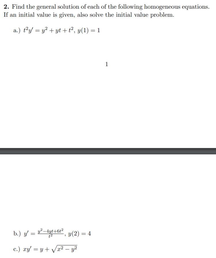 Solved 2. Find the general solution of each of the following | Chegg.com