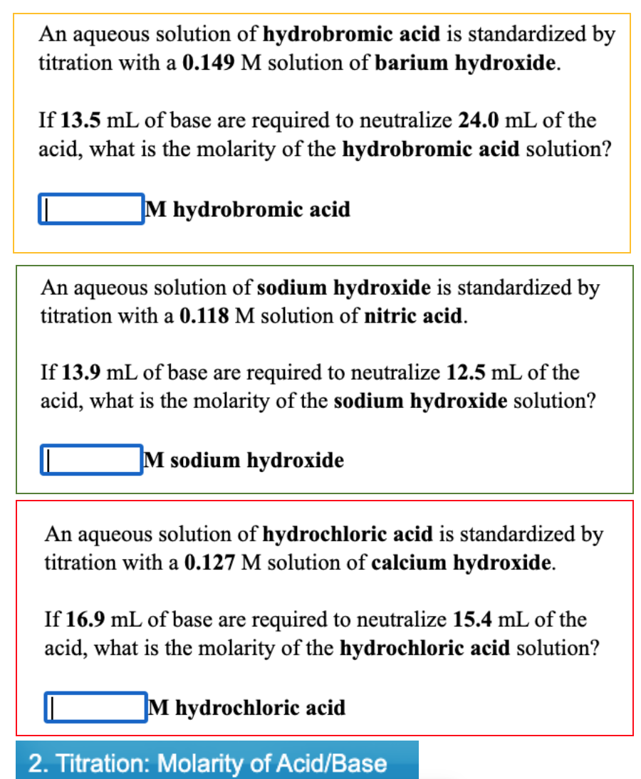 Solved An aqueous solution of hydrobromic acid is