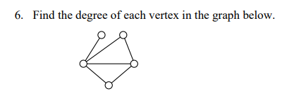 the degree of a vertex in a complete graph kn is