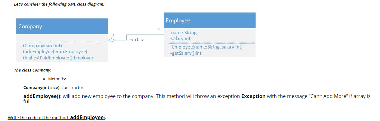 Solved Let's consider the following UML class diagram: | Chegg.com