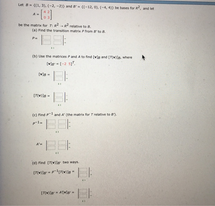 Solved Let B (K1, 3), (-2, -2)) And B' 12, 0), (-4, 4)) Be | Chegg.com