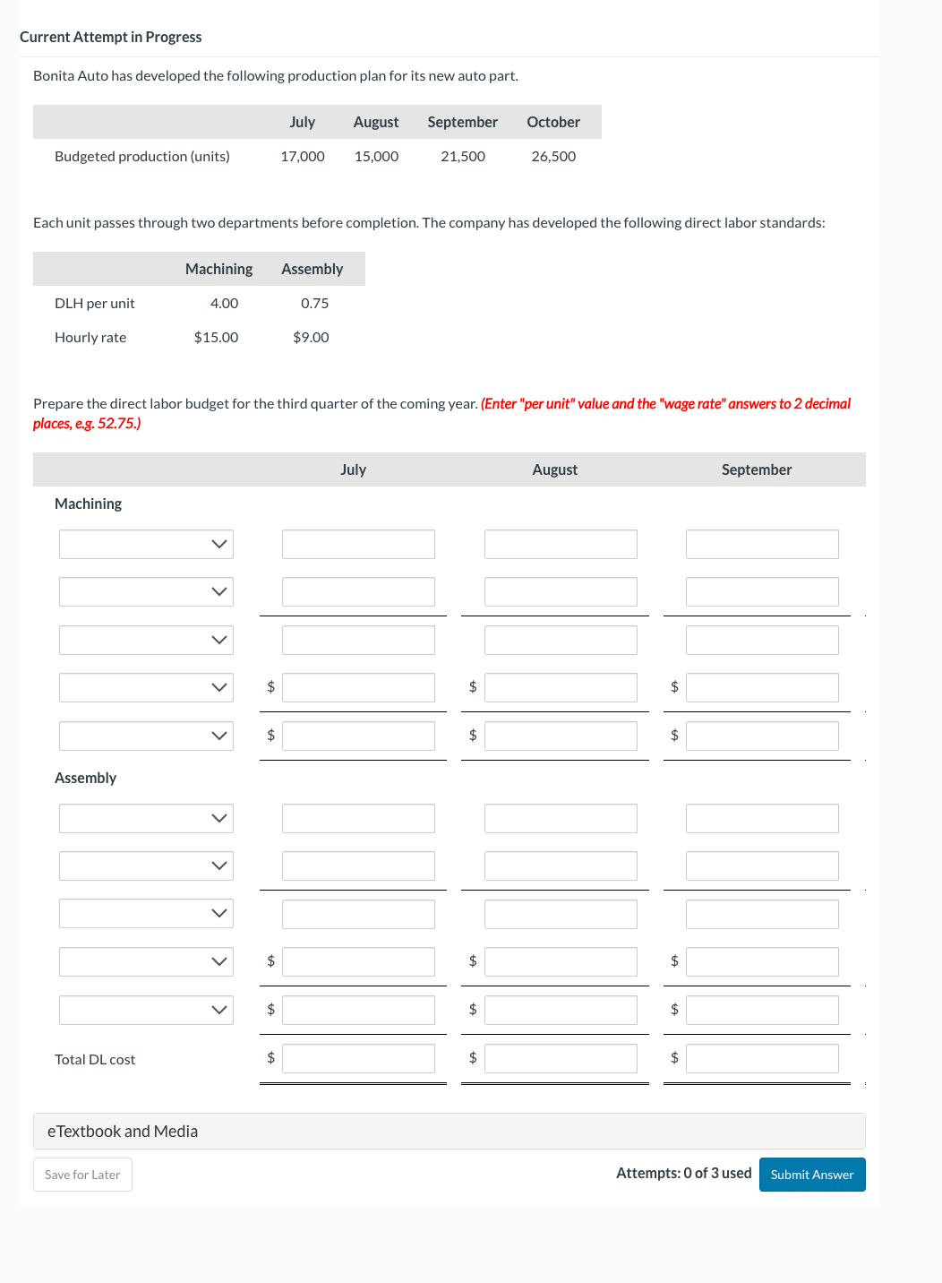 Solved Bonita Auto has developed the following production