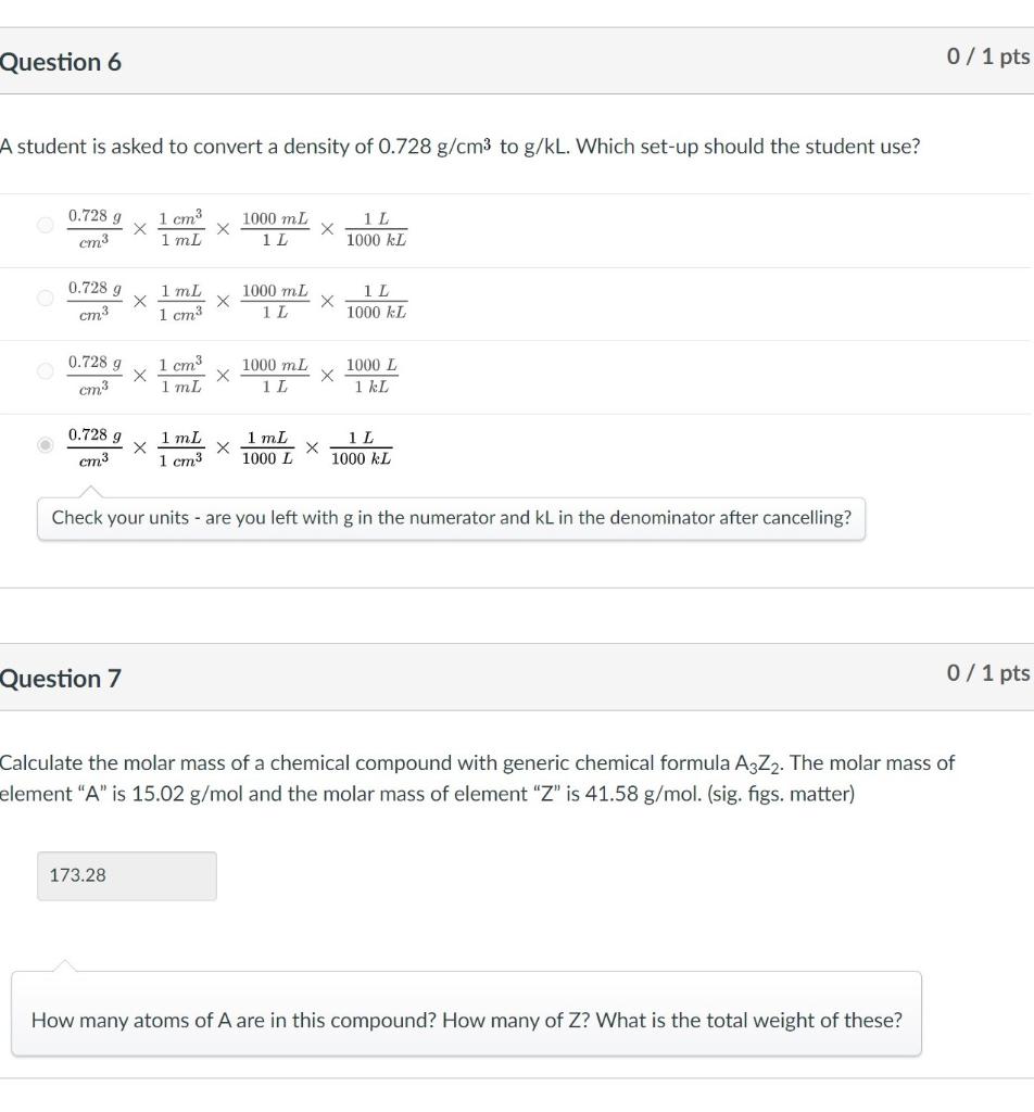 Solved Question 6 0 1 Pts A Student Is Asked To Convert A Chegg Com