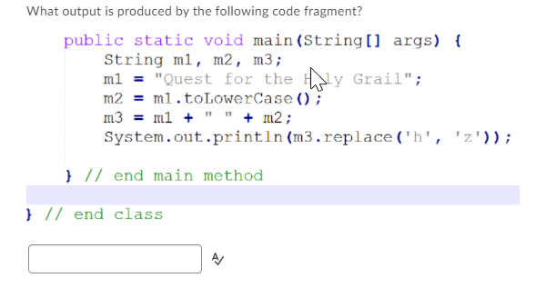 Solved What output is produced by the following code | Chegg.com