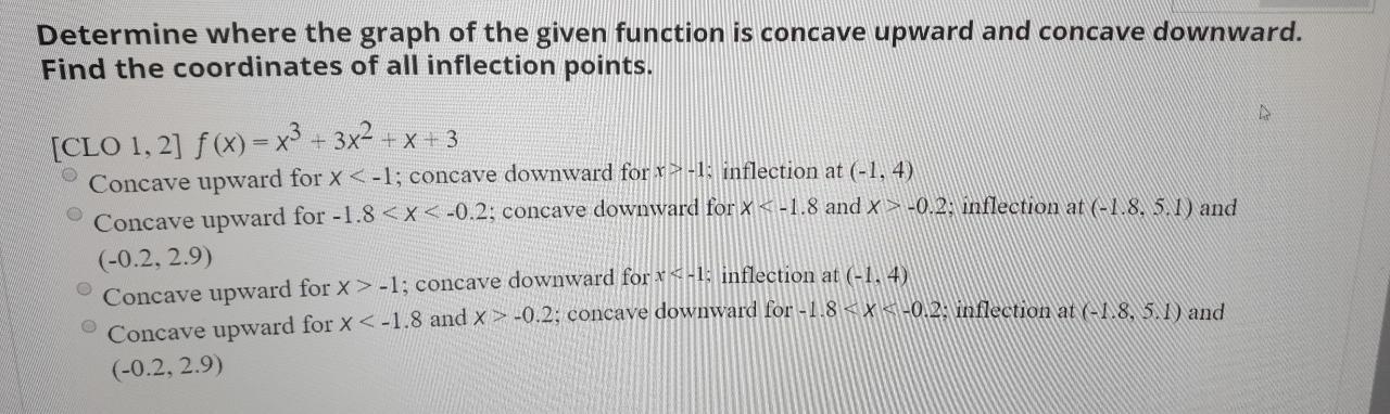 Solved Determine where the graph of the given function is | Chegg.com