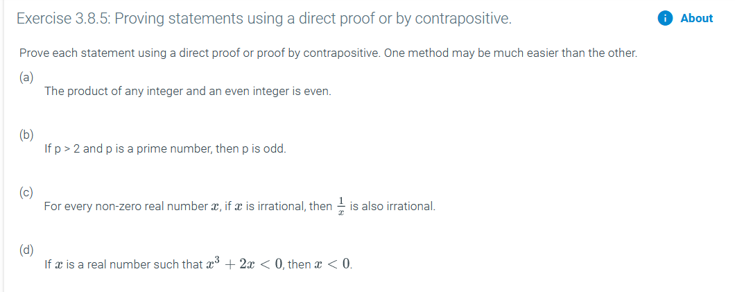 Solved Exercise 3.8.5: Proving statements using a direct | Chegg.com