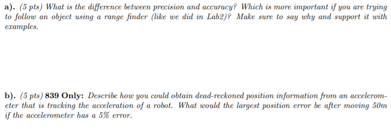 Solved a). (5 pts) What is the difference between precision | Chegg.com