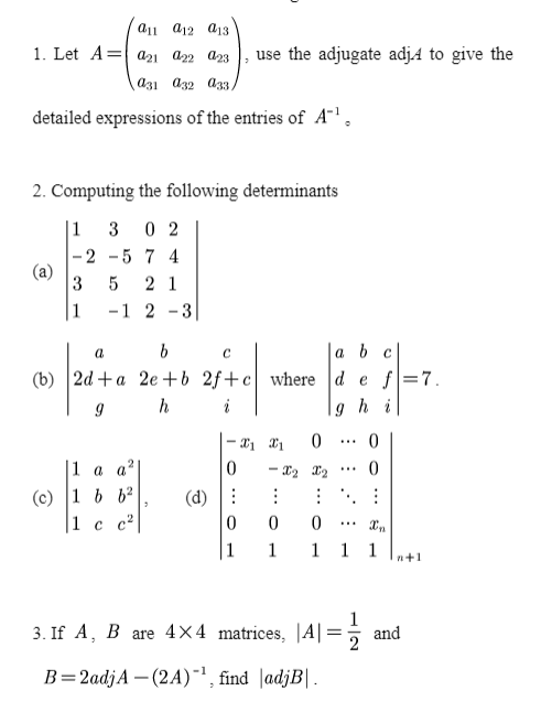 Solved Let A=([a11,a12,a13],[a21,a22,a23],[a31,a32,a33]), | Chegg.com