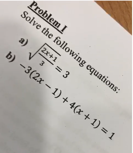 Solved Problem I Solve The Following Equations: A) B) -3(2x | Chegg.com