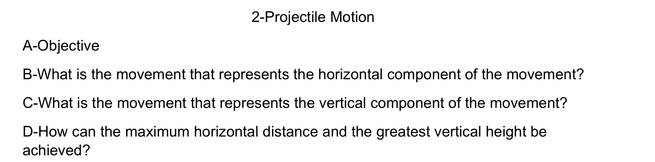 A-Objective B-What is the movement that represents | Chegg.com