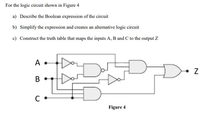 Solved For the logic circuit shown in Figure 4 a) Describe | Chegg.com