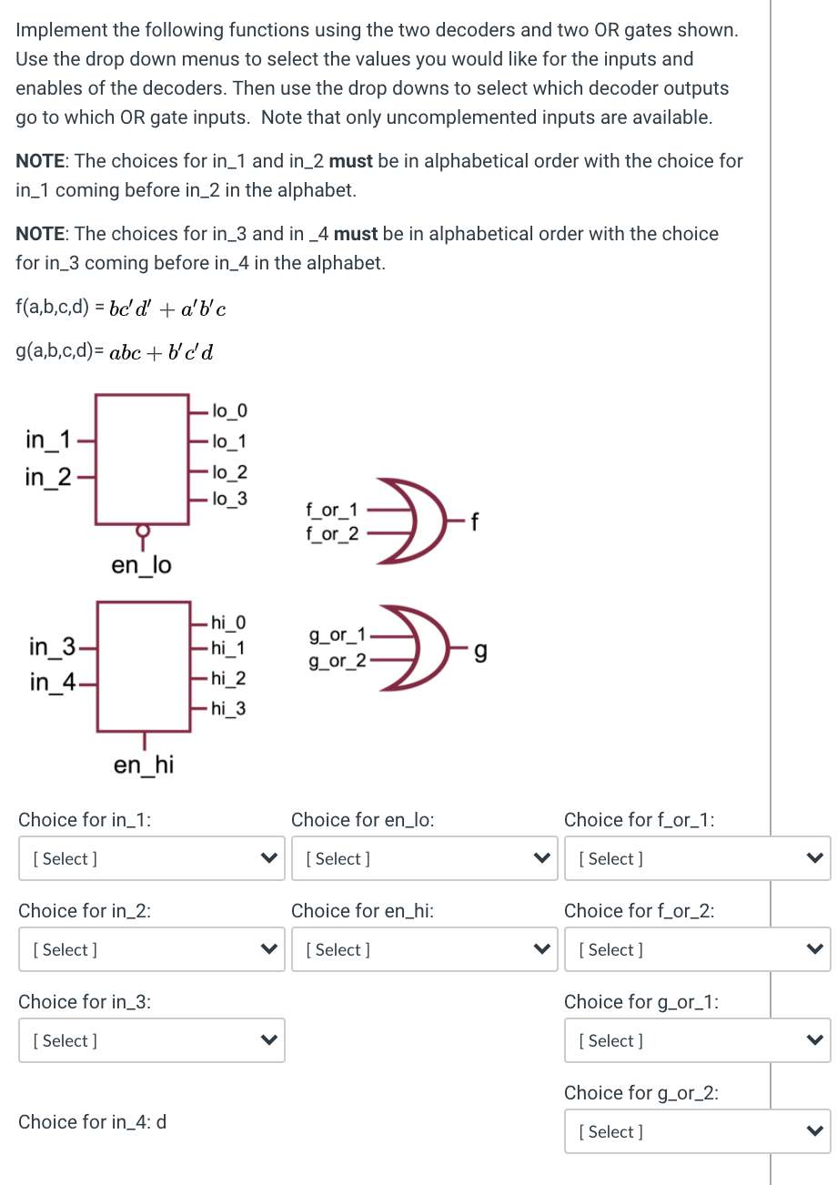 Implement the following functions using the two | Chegg.com image.