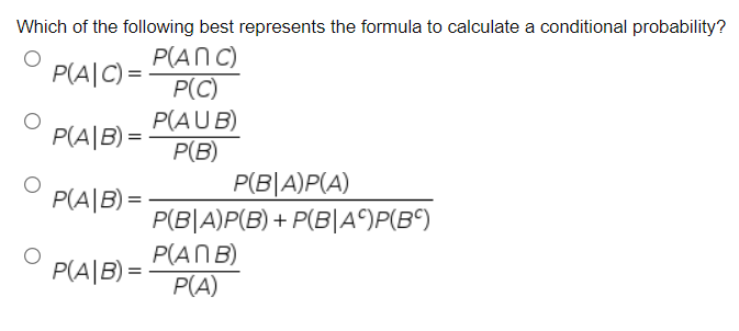 Solved Which of the following best represents the formula to