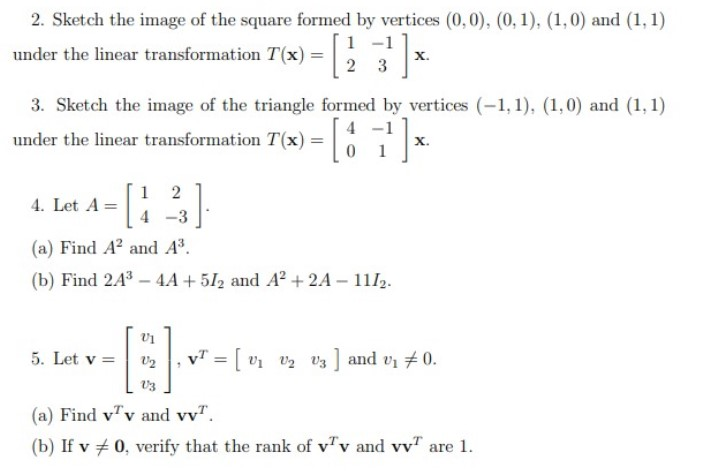 Solved 2. Sketch the image of the square formed by vertices | Chegg.com