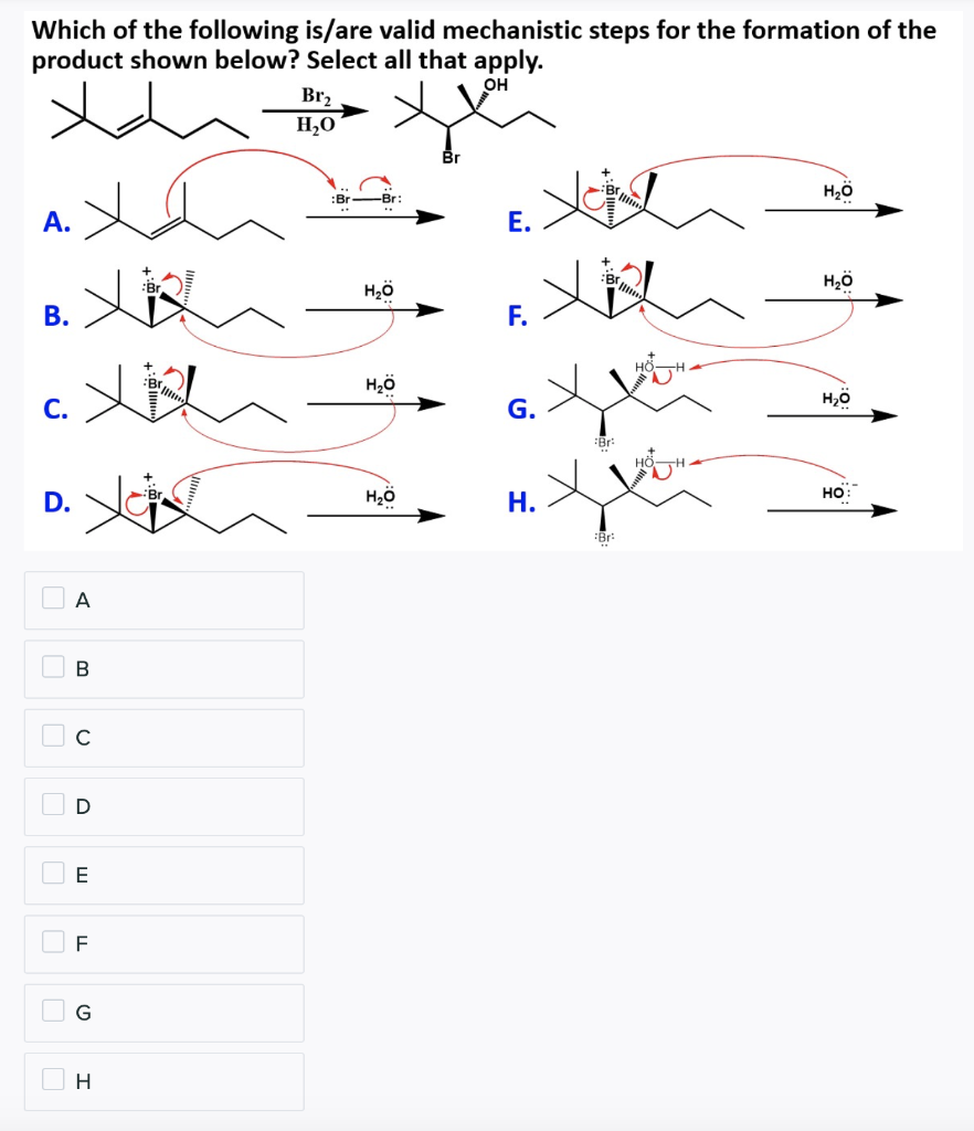 Solved Which of the following is/are valid mechanistic steps | Chegg.com