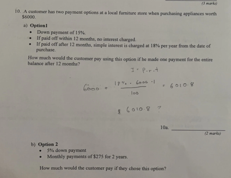 Solved 10. A Customer Has Two Payment Options At A Local | Chegg.com