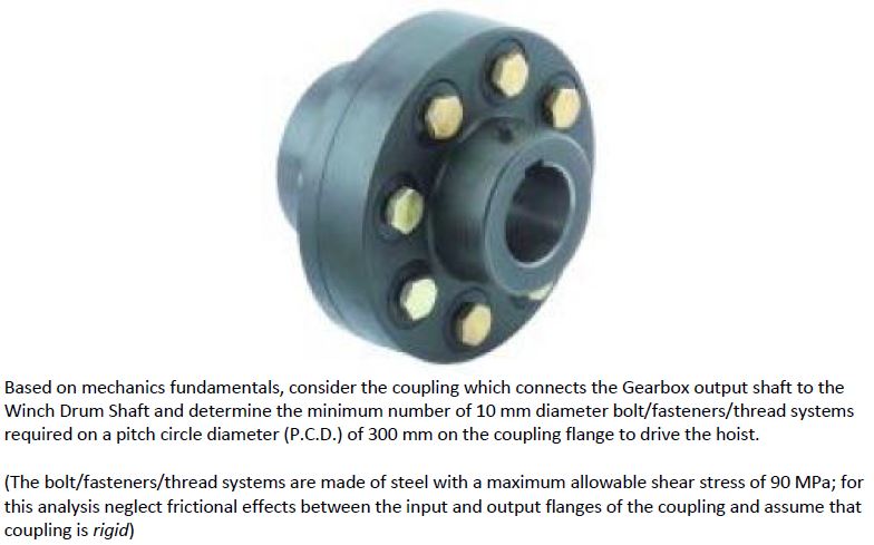 Solved PART G - SAMPLE COUPLING DESIGN (Gearbox Output to | Chegg.com