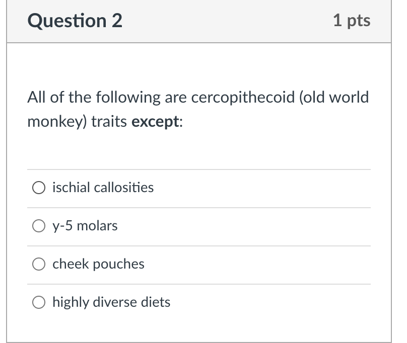 Solved Question 2 1 pts All of the following are | Chegg.com