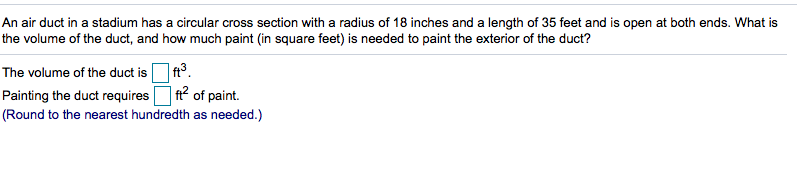Solved An air duct in a stadium has a circular cross section | Chegg.com