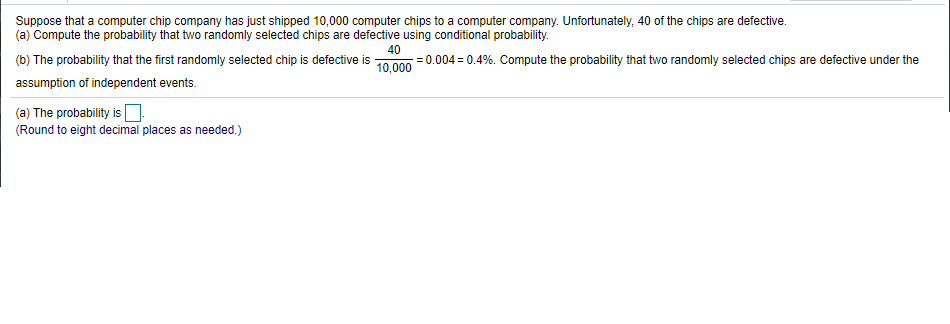 Solved Suppose that a computer chip company has just shipped | Chegg.com