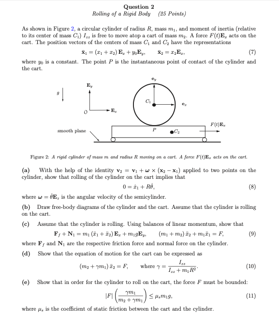 As shown in Figure 2 , a circular cylinder of radius | Chegg.com