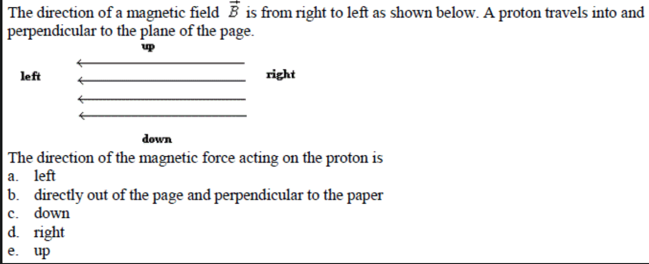 Solved The direction of a magnetic field B is from right to | Chegg.com