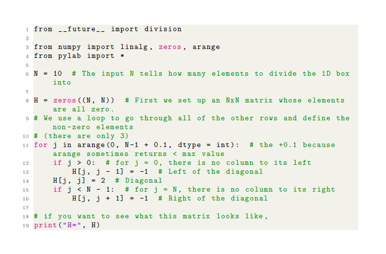 Numerical approach particle in a box I have a python | Chegg.com