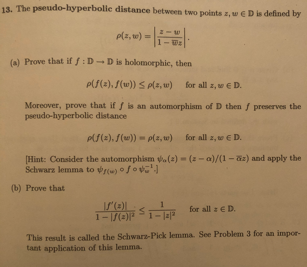 Solved Complex Analysis Exercise 13, Just Part (b) | Chegg.com