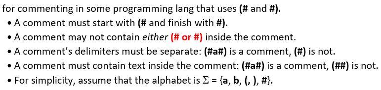 Solved for commenting in some programming lang that uses (# | Chegg.com