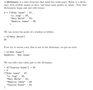 Solved A dictionary is a data structure that holds bey-value | Chegg.com